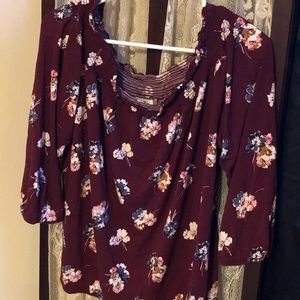 XL Floral Off-the shoulder blouse